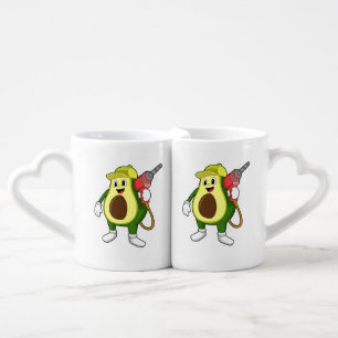 Avocado as Craftsman with Drill Coffee Mug Set