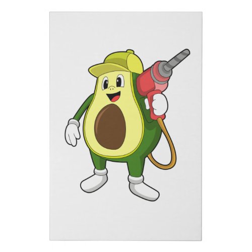 Avocado as Craftsman with Drill Faux Canvas Print