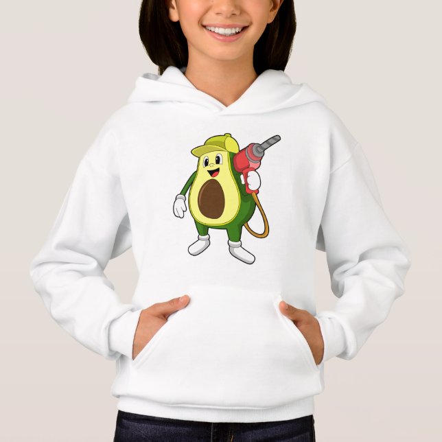 Avocado as Craftsman with Drill Hoodie (Front)