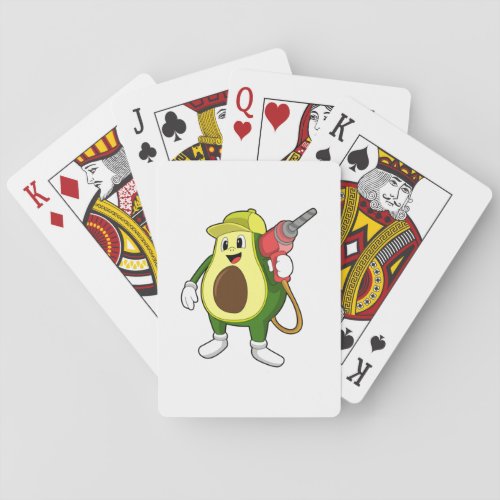 Avocado as Craftsman with Drill Poker Cards
