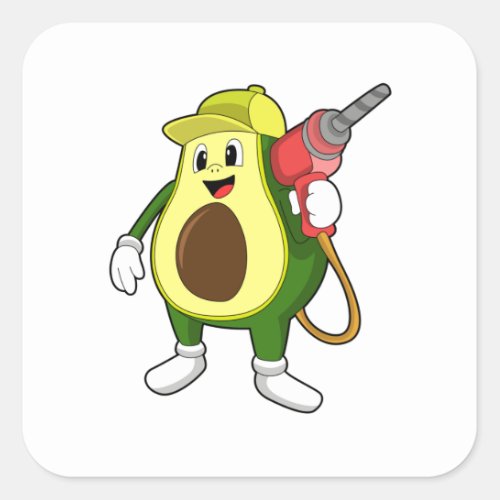 Avocado as Craftsman with Drill Square Sticker