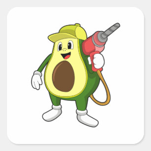Avocado as Craftsman with Drill Square Sticker