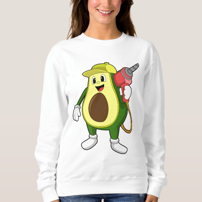 Avocado as Craftsman with Drill Sweatshirt (Front)