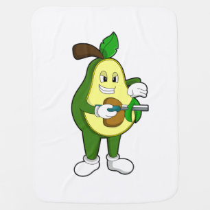 Avocado as Hairdresser with Razor Baby Blanket