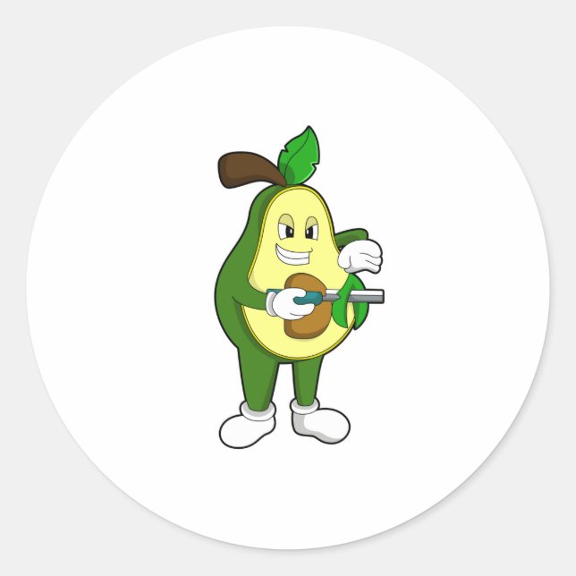 Avocado as Hairdresser with Razor Classic Round Sticker (Front)