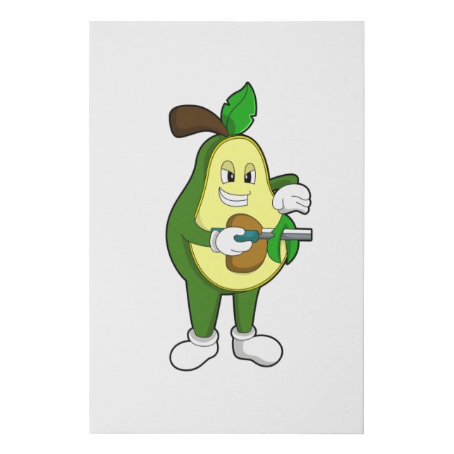 Avocado as Hairdresser with Razor Faux Canvas Print (Front)