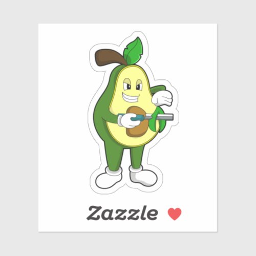 Avocado as Hairdresser with Razor Sticker