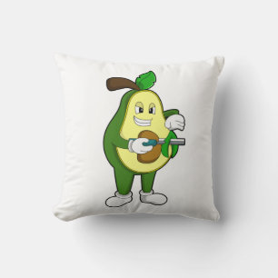Avocado as Hairdresser with Razor Throw Pillow