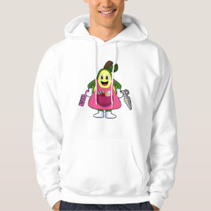Avocado as Hairdresser with Scissors & Comb Hoodie