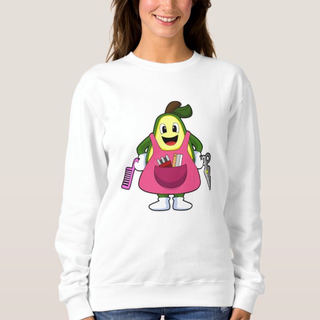 Avocado as Hairdresser with Scissors & Comb Sweatshirt (Front)