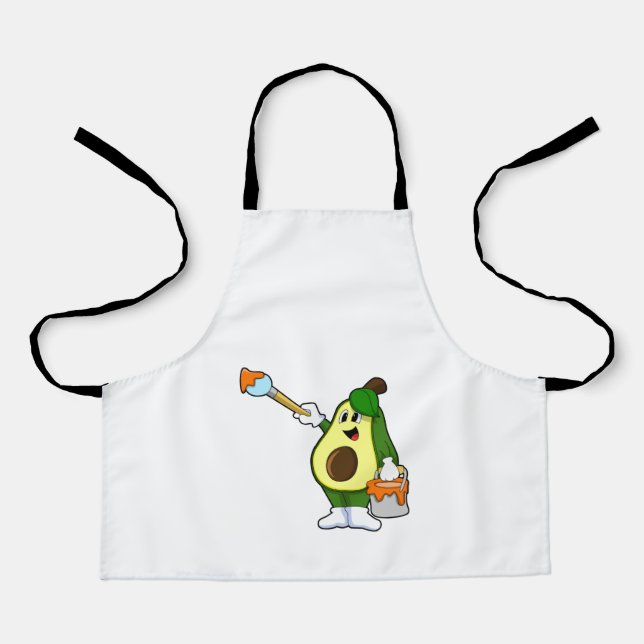 Avocado as Painter with Paint brush Apron (Front)