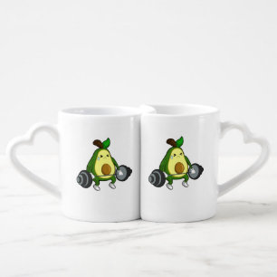 Avocado at Fitness with Barbell Coffee Mug Set