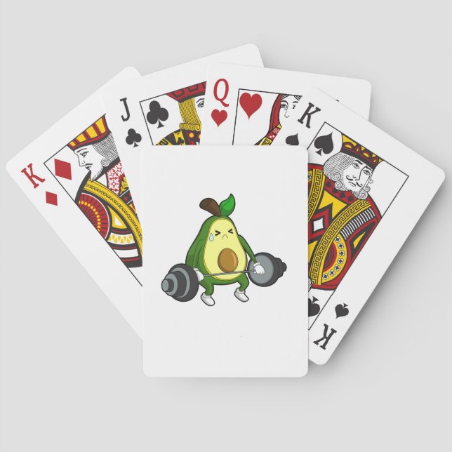 Avocado at Fitness with Barbell Poker Cards (Back)