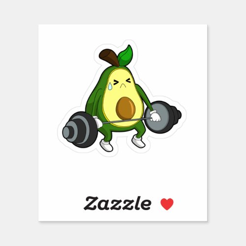 Avocado at Fitness with Barbell Sticker