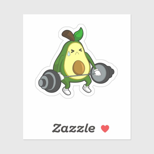 Avocado at Fitness with Barbell Sticker (Sheet)