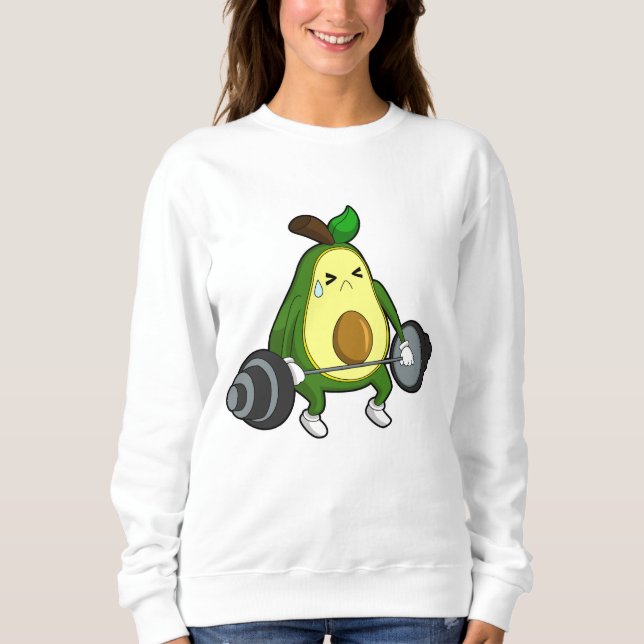 Avocado at Fitness with Barbell Sweatshirt (Front)