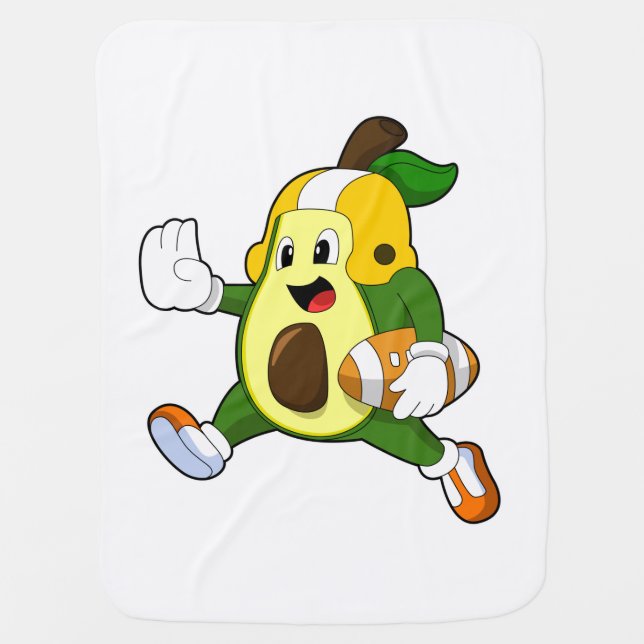 Avocado at Football Sports Baby Blanket (Front)