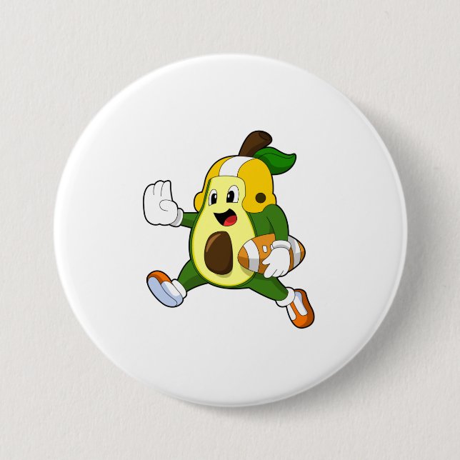 Avocado at Football Sports Button (Front)