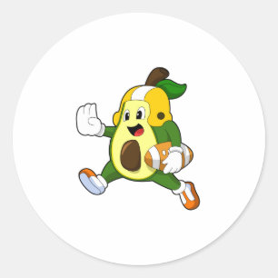 Avocado at Football Sports Classic Round Sticker