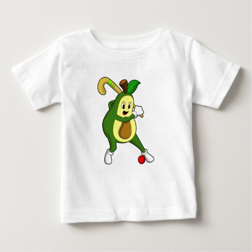 Avocado at Hockey with Hockey bat Baby T_Shirt