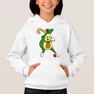 Avocado at Hockey with Hockey bat Hoodie