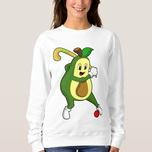 Avocado at Hockey with Hockey bat Sweatshirt (Front)
