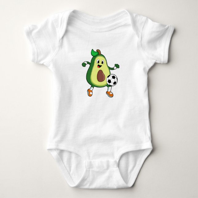 Avocado at Soccer Sports Baby Bodysuit (Front)