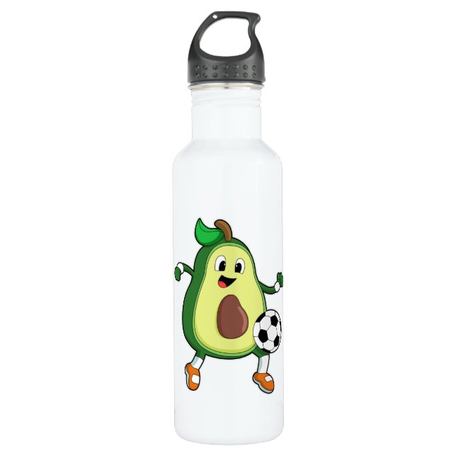 Avocado at Soccer Sports Stainless Steel Water Bottle (Front)