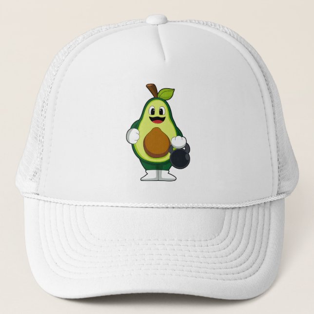 Avocado at Strength training with Dumbbells Trucker Hat (Front)