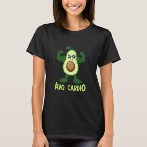 Avocado Avo cardio Gym Excercise Running Jogging R T_Shirt