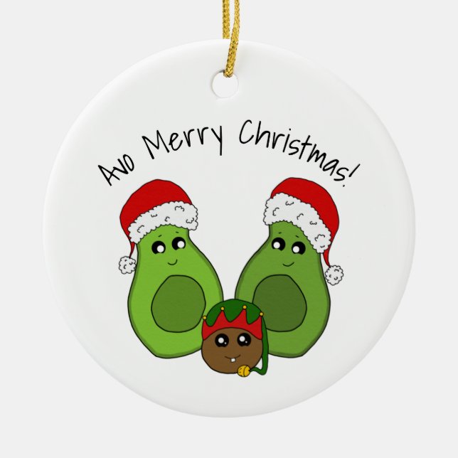 Avocado - Avo Merry Christmas Family Cute Ornament (Front)