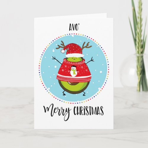 avocado avo merry Christmas funny joke christmas Card