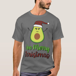Avocado Avo Merry Christmas Plaid Santa Hat Tet Ve T-Shirt