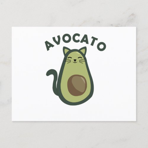 Avocado Avocado Cat Funny Food Green Postcard