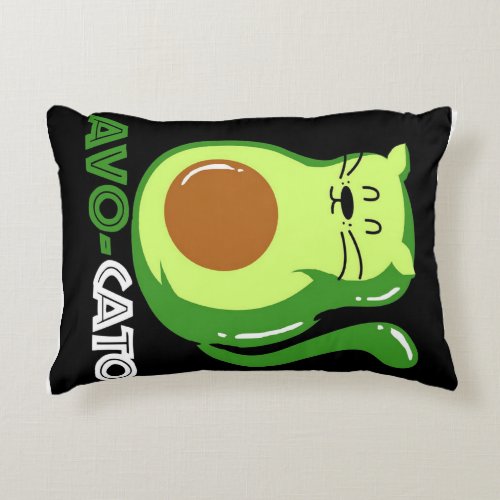 Avocado Avocato Cat_ Accent Pillow