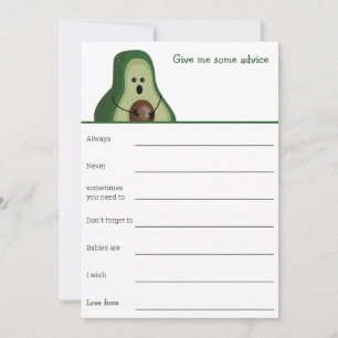 Avocado baby shower advice game invitation