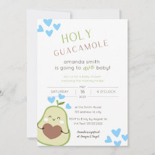 Avocado Baby Shower, Baby Boy Invitation