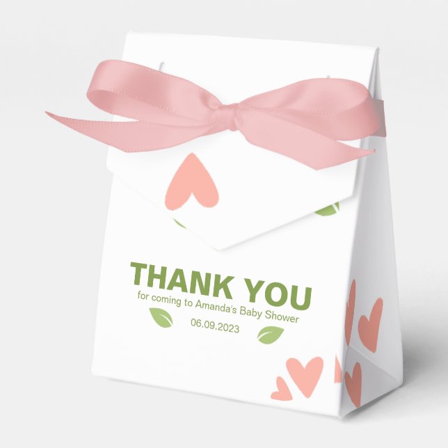 Avocado Baby Shower, Baby Girl Favor Box (Front Side)