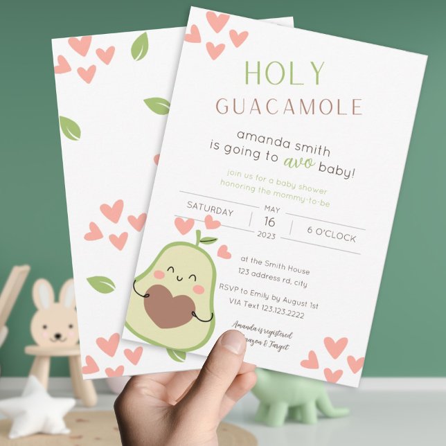 Avocado Baby Shower, Baby Girl Invitation (Creator Uploaded)