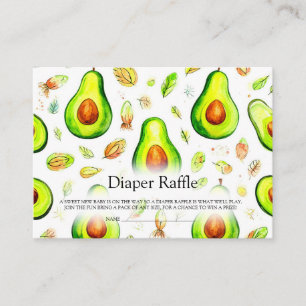 Avocado Baby Shower Diaper Raffle Card