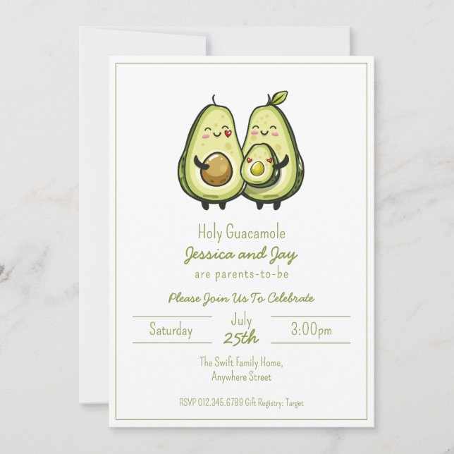 Avocado Baby Shower Invitation (Front)