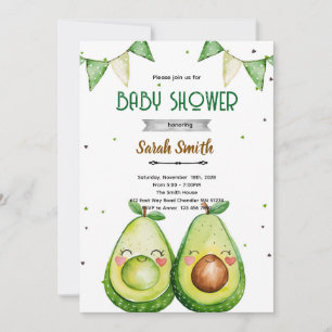 Avocado Baby Shower Invitation