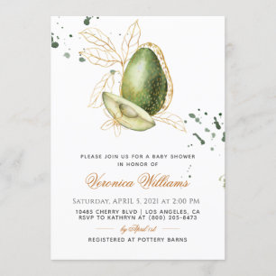 Avocado Baby Shower Invitation