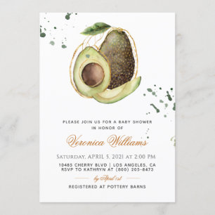 Avocado Baby Shower Invitation