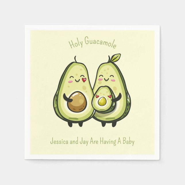 Avocado Baby Shower Napkins (Front)