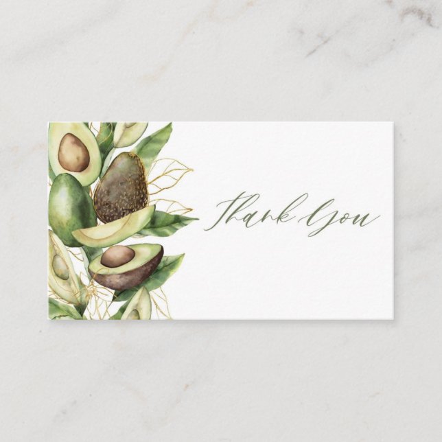 Avocado Baby Shower Thank You Card (Front)