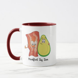 Avocado & Bacon Humorous Breakfast Duo Mug