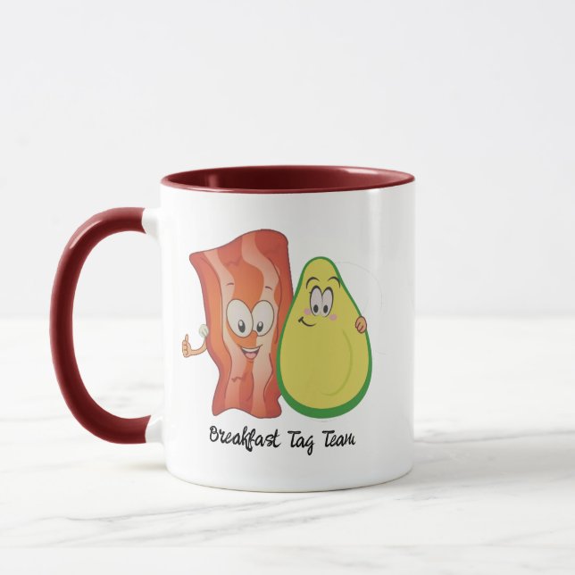Avocado & Bacon Humorous Breakfast Duo Mug (Left)