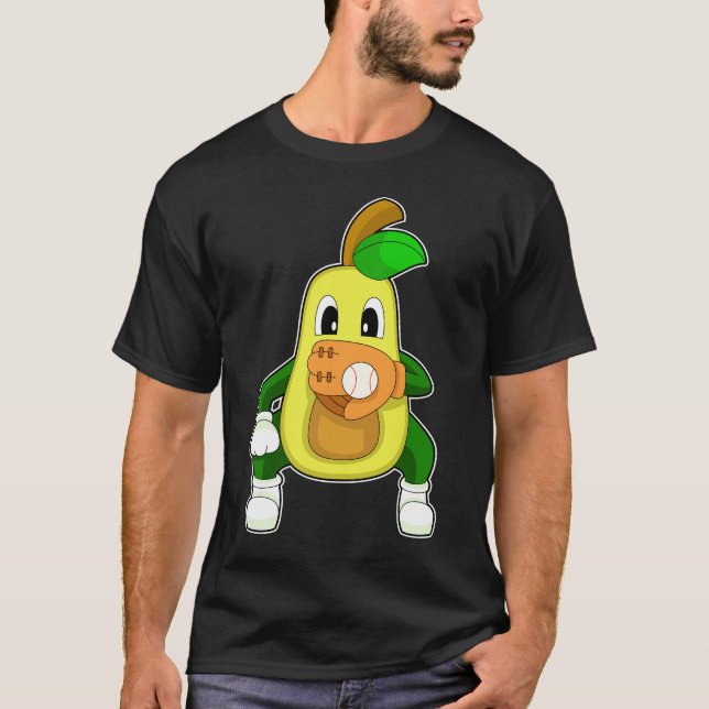 Avocado Baseball Baseball glove Sports T-Shirt (Front)