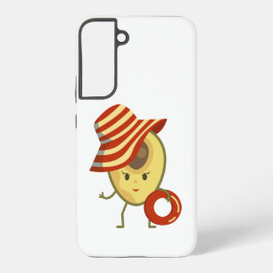 Avocado beach girl with sun hat and swim ring samsung galaxy s22+ case